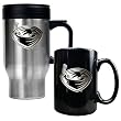 Atlanta Thrashers Stainless Steel Travel Mug & Black Ceramic Mug Set - Primary Logo NHL Hockey