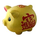 Produkt-Bild: 2-TECH Goldenes Sparschwein mit Schrift - Gr. M, 25x22 cm