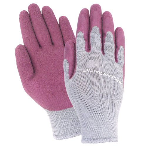 Red Steer A305-S Womens Flower Touch Latex Palm Glove, Burgundy, Small