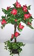 3' Silk Hibiscus Topiary Tree Red