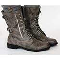 Womens Military Style Army Combat Khaki Brown Lace Up Ankle Worker Boots Size 3 4 5 6 7 8