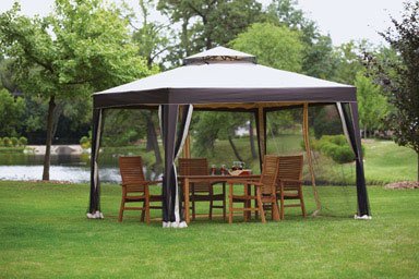 Cheap GAZEBO VENTED CANOPY ZIPPERED MESH SCREEN 10'X10'