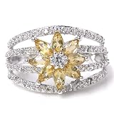 1.4ct Genuine Natural Citrine Gemstone and Diamond 10k White Gold Ring(Last One)