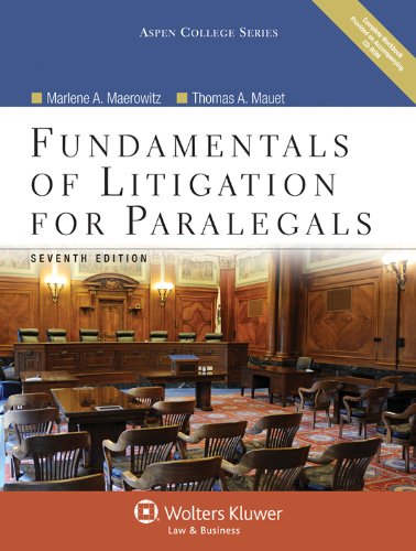 fundamentals of litigation for paralegals seventh edition with cd aspen college series