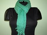 Green Viscose/Cotton Yarn Dyed Scarf
