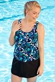 Chlorine Resistant! Beach Belle® Polynesian Blue Plus Size Racerback Skirtini - Plus Size Swimwear Plus Size Swimsuit