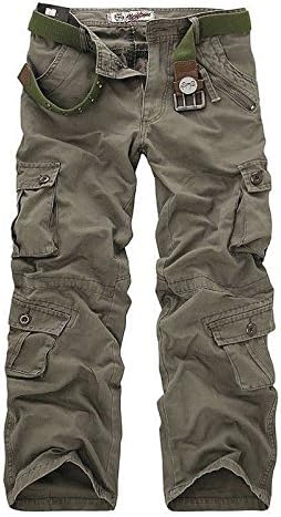Evaric New Combat Mens Cotton Military Camouflage Cargo Pants Army Camo Trousers Gray34