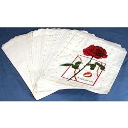 100 Red Rose Paper Gift Bags Shopping Tote Sales Bag 8.5 x 11"
