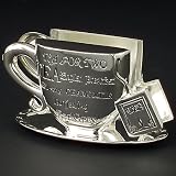 TEACUP NAPKIN HOLDER - SILVER PLATE TEACUP NAPKIN HOLDER