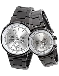 Orient Idea Ori-0273E Pair of Stainless Steel Quartz Watch with 3 Decorative Sub-dials for Lovers Couples - White