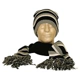 Oakland Raiders Striped Winter Knit Hat and Scarf Set