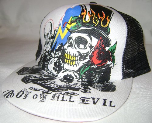 New “Root of all Evil” Tattoo style flat peak Baseball cap