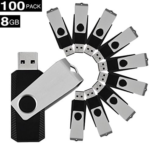 Keathy 100pack 8GB USB Flash Memory USB 2.0 Flash Drive Thumb Drives Usb Pen Drive Black