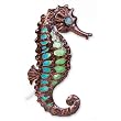 Seahorse Handcrafted Metal and Glass Wall Lamp