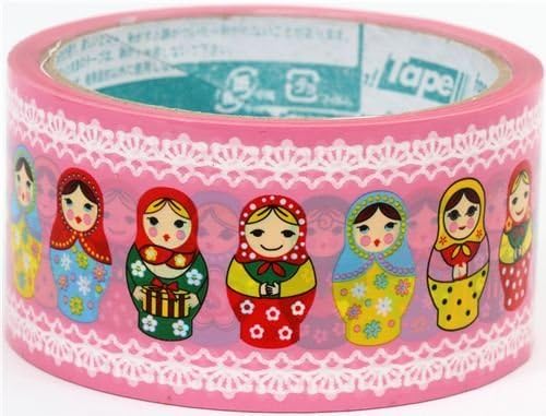 pink big Matryoshka Deco Tape Russian doll 10m