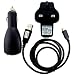 Picture of MOBiXi:MOBiXi Black High Ability In Car Vehicle Auto / Travel Mains Wall Home Charger Adaptor / Micro USB Data Sync Cable Lead Compatible With Samsung Galaxy Y Duos S6102