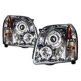 07-10 GMC Yukon Chrome CCFL Halo Projector Headlights  w Amber by Luminx Lighting