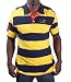 COOGI Kangaroo Stripe Rugby Casual Mens Polo Shirt Blue Size L