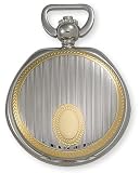 Avalon 17 Jewel Mechanical Skeleton Two-tone Covered Pocket Watch with Chain, #4041-1