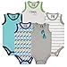 Luvable Friends 5-Pack Lightweight Sleeveless Bodysuits, Boy Sunglasses, 6-9 Months