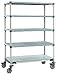 Metro (InterMetro) / Emerson - 5Q557EG3 - Mobile Open Plastic Shelving, 48W x 24D x 79H, 900 lb. Load Cap, 5 Shelves, Blue/Taupe