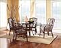 Cape Cod Rattan Dining Set - 5 Pieces (4 Arm Chairs + Round Dining Table) Cape Cod Rattan Dining Collection