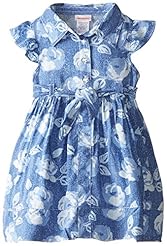 Girls Floral Print Belted Flutter Rayon  Shirt  Dress