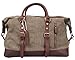 Iblue Oversized Leather Canvas Casual Travel Tote Luggage Duffel Handbag#831 Army Green XL