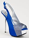 Qupid Dazzling-07 Glitter Slingback High Heel Sandal