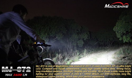 Magicshine MJ-872 1600 Lumen Rechargeable LED Front Bike Light - Super Bright