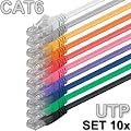 1aTTack CAT6 UTP Netzwerk-Patch-Kabel mit 2x RJ45 Stecker Set, 2m�(10 St�ck, 10 Farben)