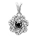 Sterling Silver Black & White Round Diamond title=