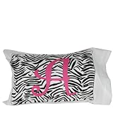 Monogrammed Initial "T" Zebra Pillow Case