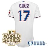 Texas Rangers Authentic Nelson Cruz Home Cool Base Jersey w/2011 World Series Patch