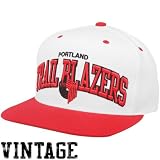 Mitchell & Ness Portland Trail Blazers Red-White Arch Two-Tone Snapback Adjustable Hat