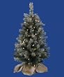 2.5' Pre-Lit Flocked Jackson Pine Christmas Tree in Burlap Sack - Clear Lights