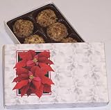 Scott's Cakes Pecan White Chocolate Truffles 1/2 Pound Poinsettia Box