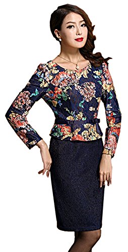 ワンピース 花柄 スーツ 膝丈 上品 デート ２次会卒業式 入学式 カジュアル キュート エレガンス レディース 冬物 春物 可愛いスカーフ付き R790