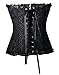 Camellias Sweetheart Overbust Satin Lace Boned Corset Bustier w. G-string