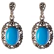 Gifts for Valentine Day Silver and Turquoise Earrings 1 inches