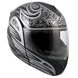 Advanced Hawk Grey Warrior Modular Dual Visor Full Face Motorcycle Helmet - Size : Large