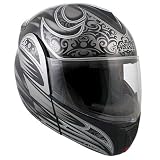 51G0BuQhvqL. SL160  Advanced Hawk Grey Warrior Modular Dual Visor Full Face Motorcycle Helmet   Size : Large