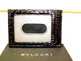 BVLGARI(ブルガリ) パスケース(定期入れ) クロコカーフ(革) BLACK(ブラック) 20344 並行輸入品 BVLGARI パスケース