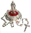 Rosary - 3mm Saint Benedict Metal Rosary - Metal Case - 13.5in. Chain - IMPORTED FROM ITALY