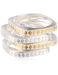 Anna Beck Designs "Bali" Stackable 18k Gold-Plated Rings, Size 7