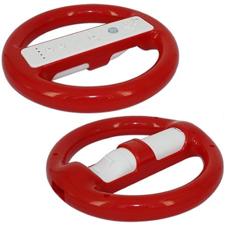 Skque Racing Steering Wheel for Nintendo Wii, Red