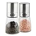 Ipow Salt and Pepper Mills Set - Dual Set of Combo Spice Grinders For Salt & Pepper with Ceramic Adjustable Coarseness - Stainless Steel Salt & Pepper Grinder Manual, Salt & Pepper Shakers Pair