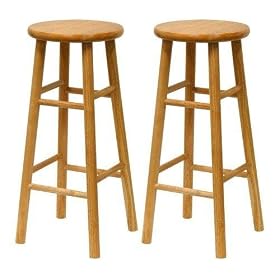 Set of 2 - Bar Stools 29 (Natural) (30H x 13W x 13D) by Winsome Wood