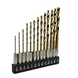Tooluxe 13-Piece Hex Shank Titanium Coated Drill Bit Set