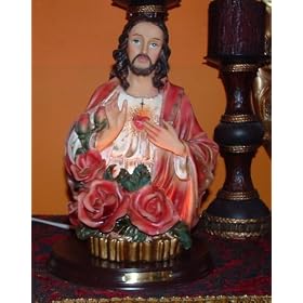 Sacred Heart of Jesus Nightlight Sculpture 10 1/2"h